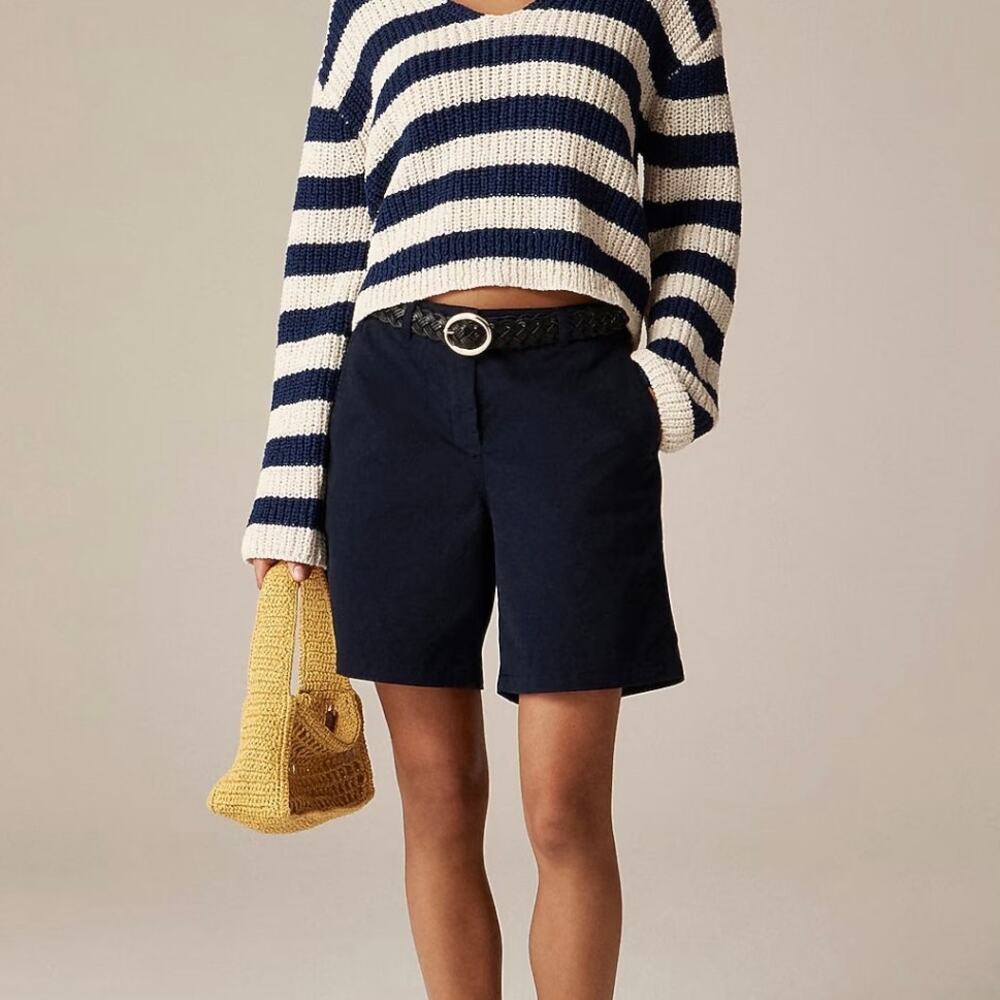 J.Crew 7" Heritage Chino Short Navy Blue Size 2 NWT